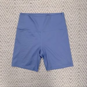 Aerie Play Shine High Waisted Bike Short Blue